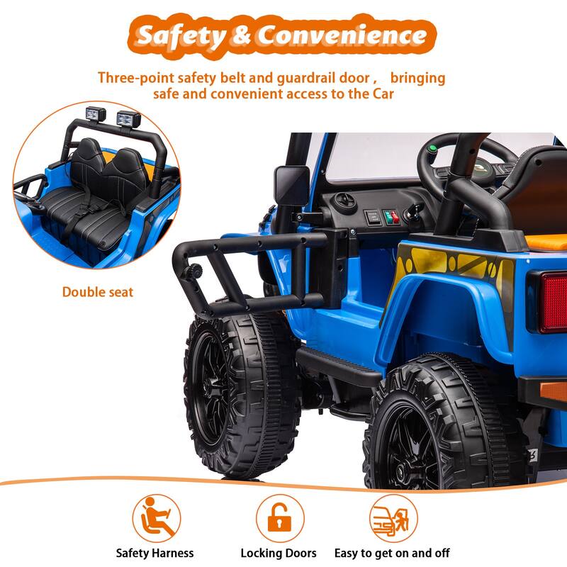 2 Seater Electric Truck, 24V Ride On Car for Kids Best Gift