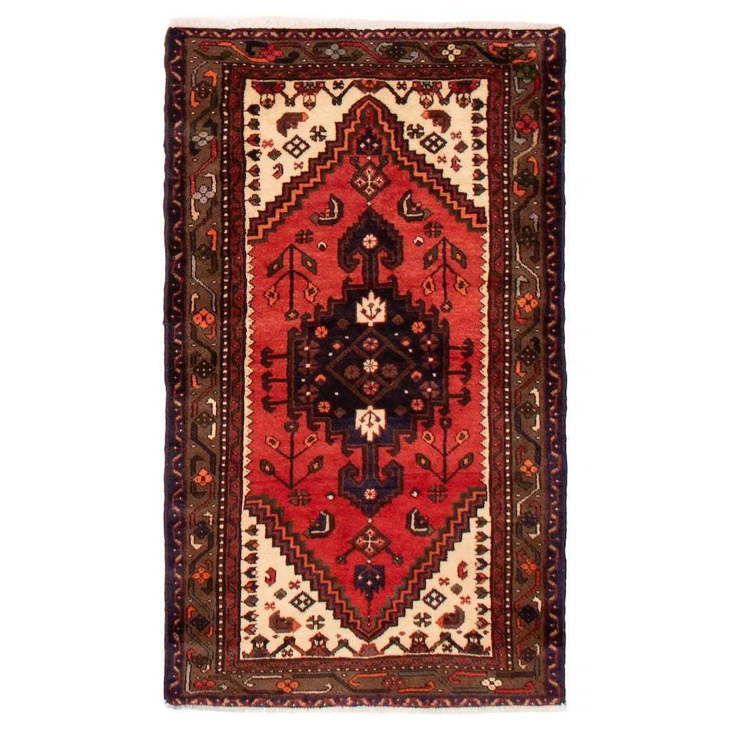 ECARPETGALLERY Hand-knotted Andelz Red Wool Rug - 3'3 x 5'5