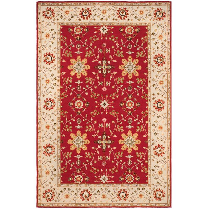 SAFAVIEH, Handmade Easy Care Mariola Oriental Rug - 6' x 9' - Red/Ivory