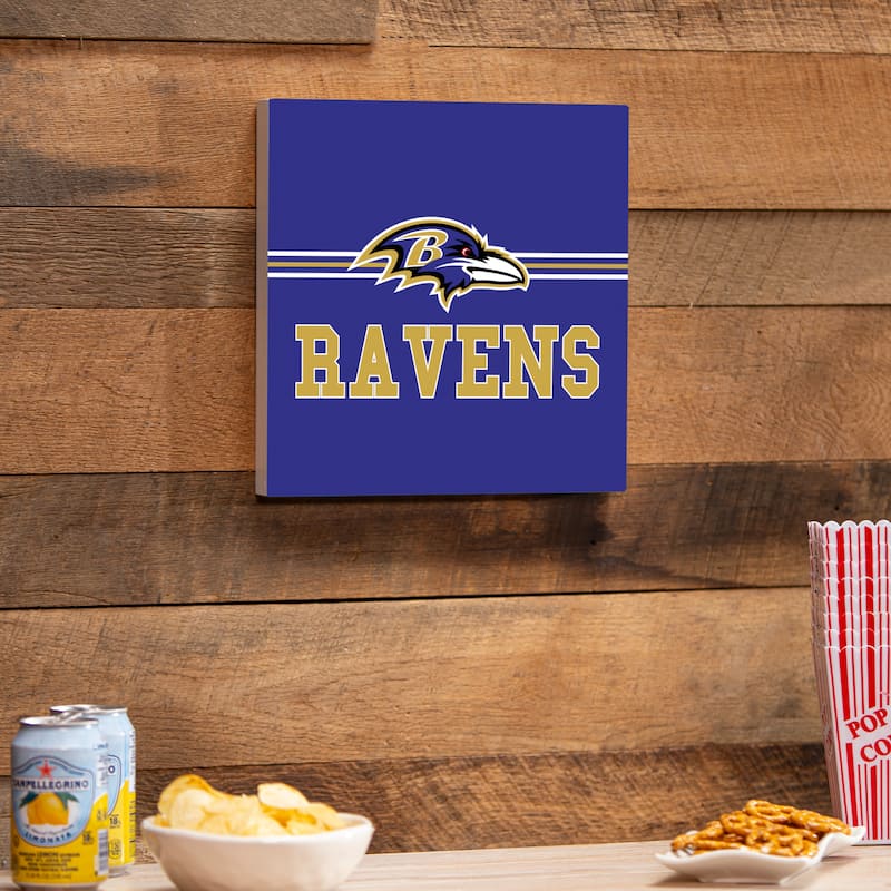 Baltimore Ravens Wooden Door Decor Wall Sign - Multi-Color - 12 x 12