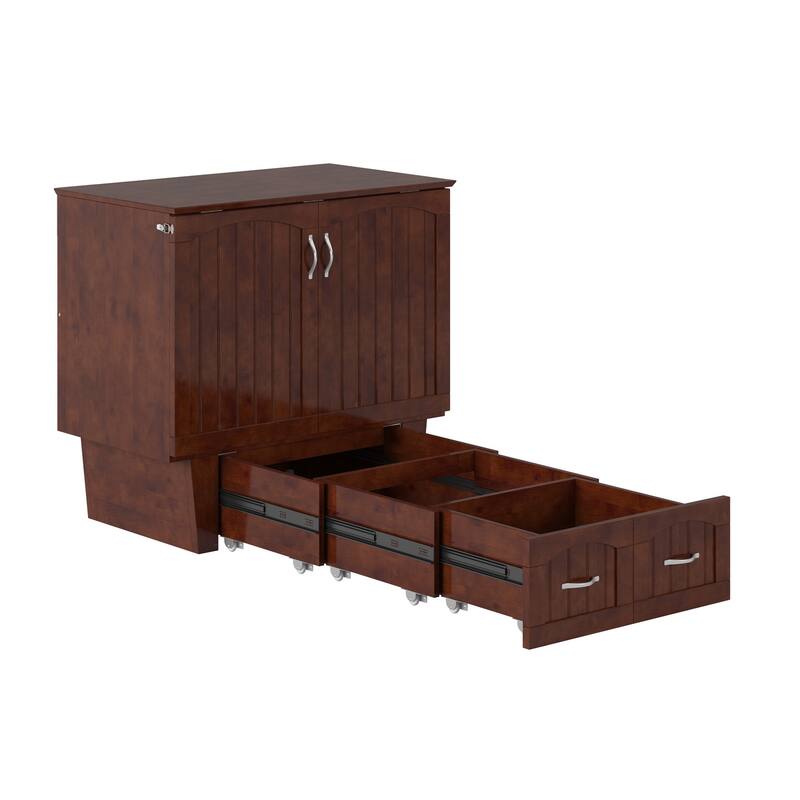 Nantucket Murphy Bed Chest with Mattress and Built-in Charging Station