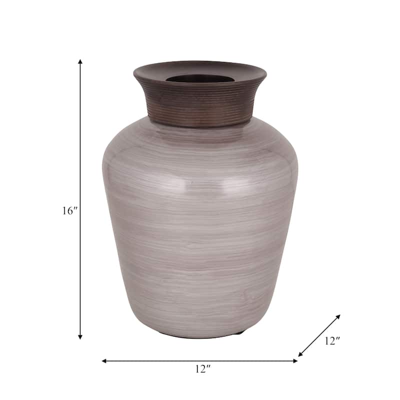 Sagebrook Home Blush Glass Swirled Round Vase