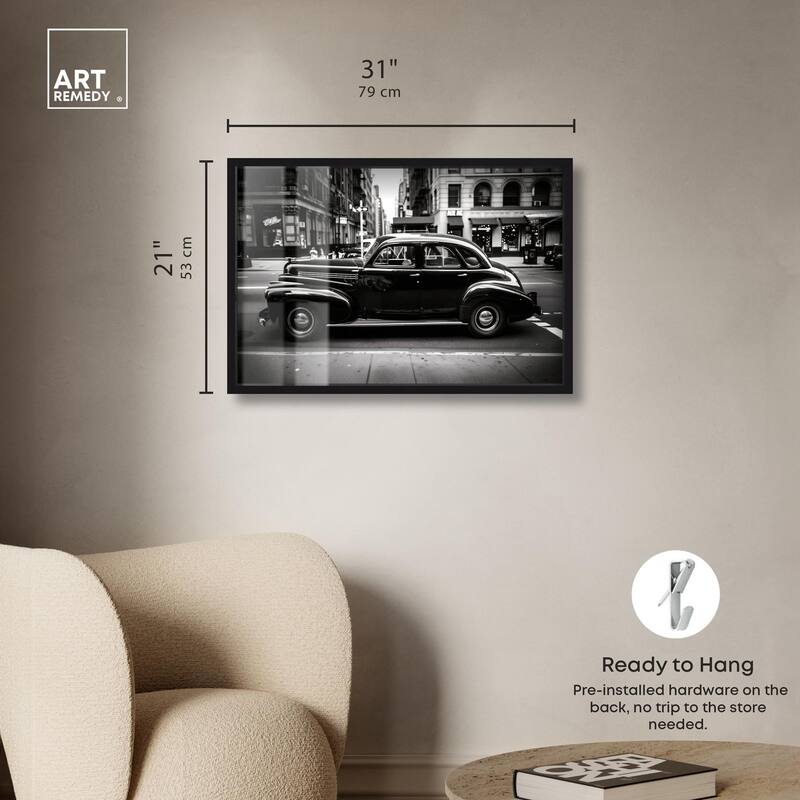 Vintage Car in New York Shadowbox by Art Remedy