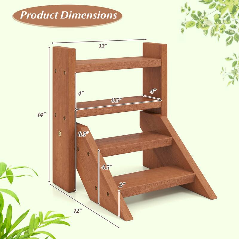 Costway 4-Tier Wood Small Flowerpot Holder Plant Stand for Multiple - See Details