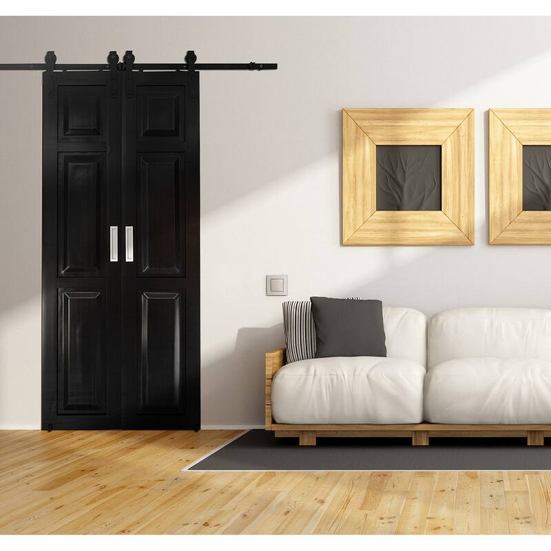 Millbrooke 36x84 Center Opening Vinyl Barn door kit Black