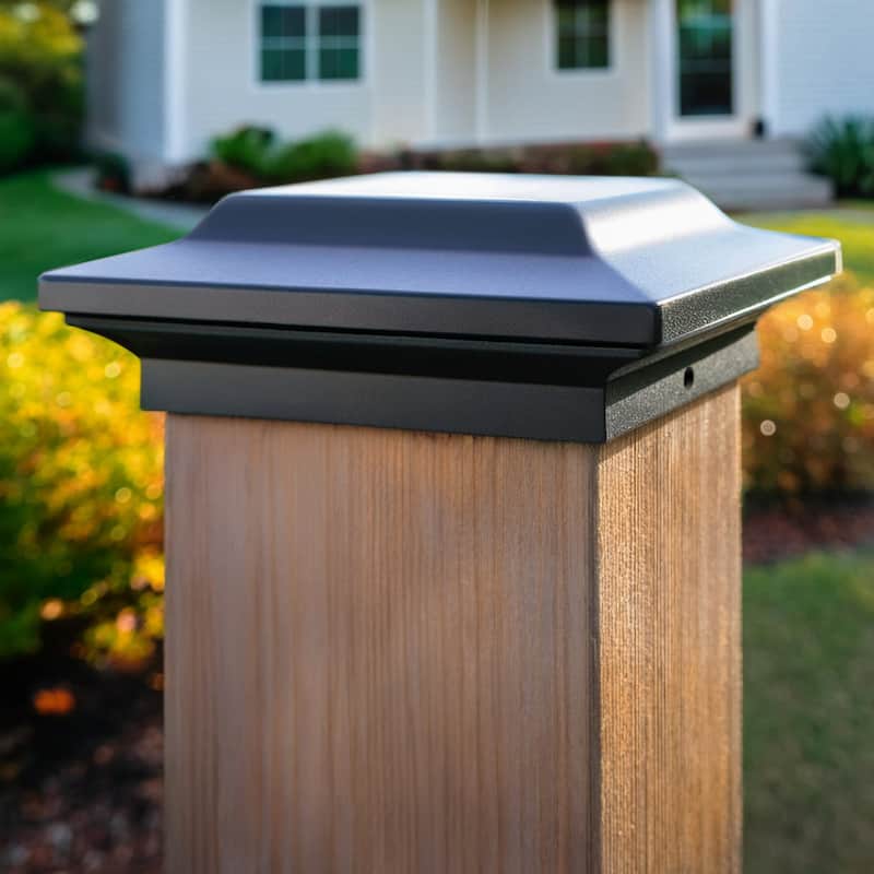 Squared Top Outdoor Post Cap - 8" - Black