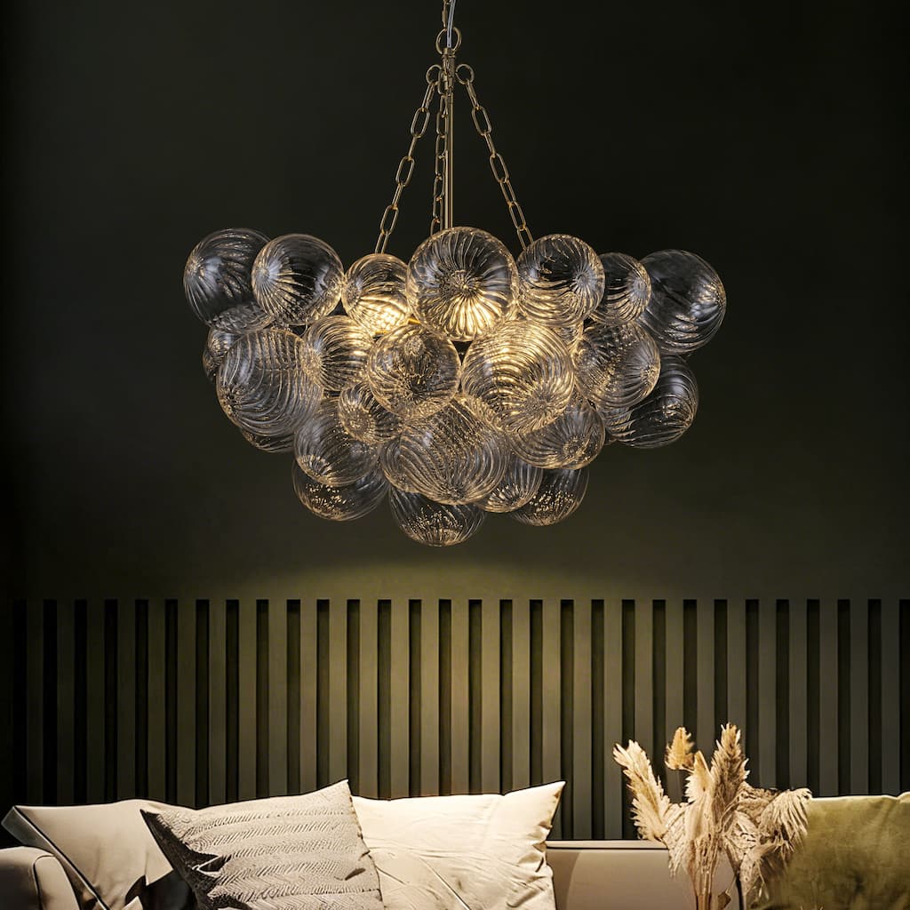 Starsky 6-Light Swirled Bubble Glass Globe chandelier