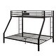 preview thumbnail 6 of 6, Stylish Twin XL Over Queen Bunk Bed with Sturdy Metal Frame, Slat System, Full-Length Guardrail, and Double Ladder, Black