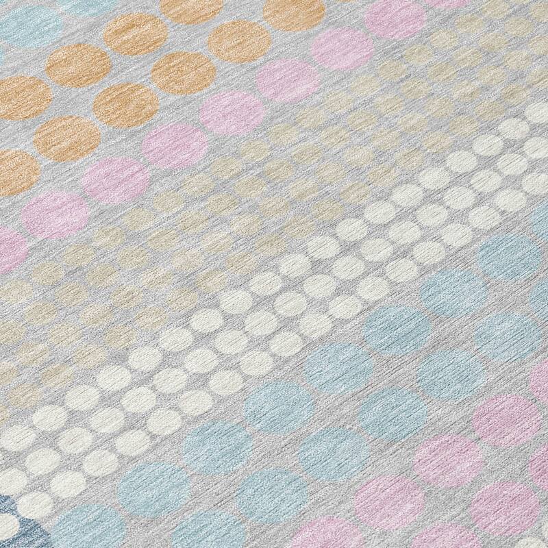 Machine Washable Indoor/ Outdoor Casual Dotty Chantille Rug