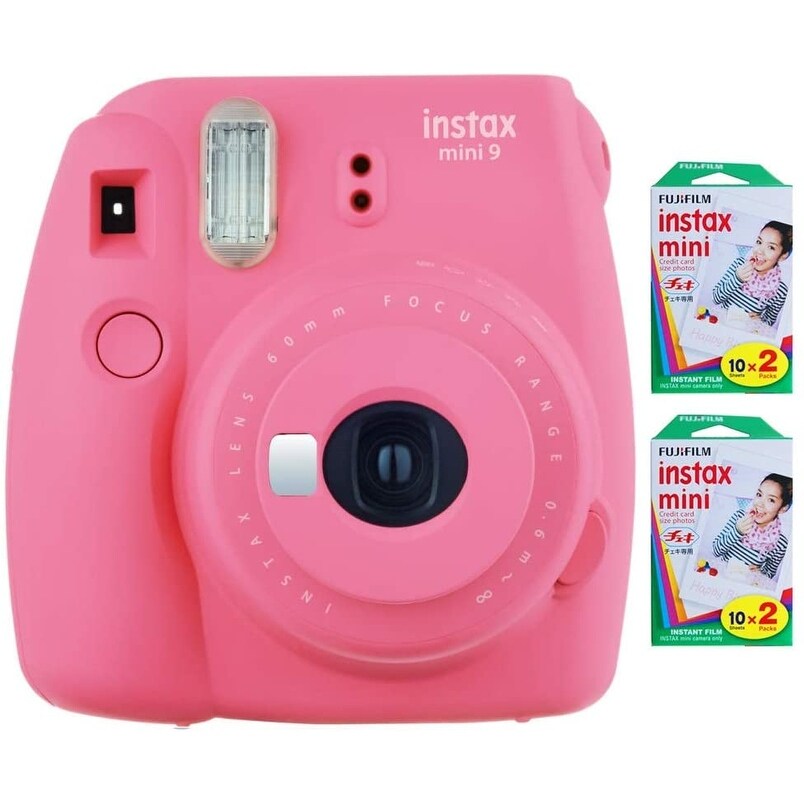 Shop Fujifilm Instax Mini 9 Instant Camera Flaming Pink With 40 Instant Film Photos Overstock 31975506