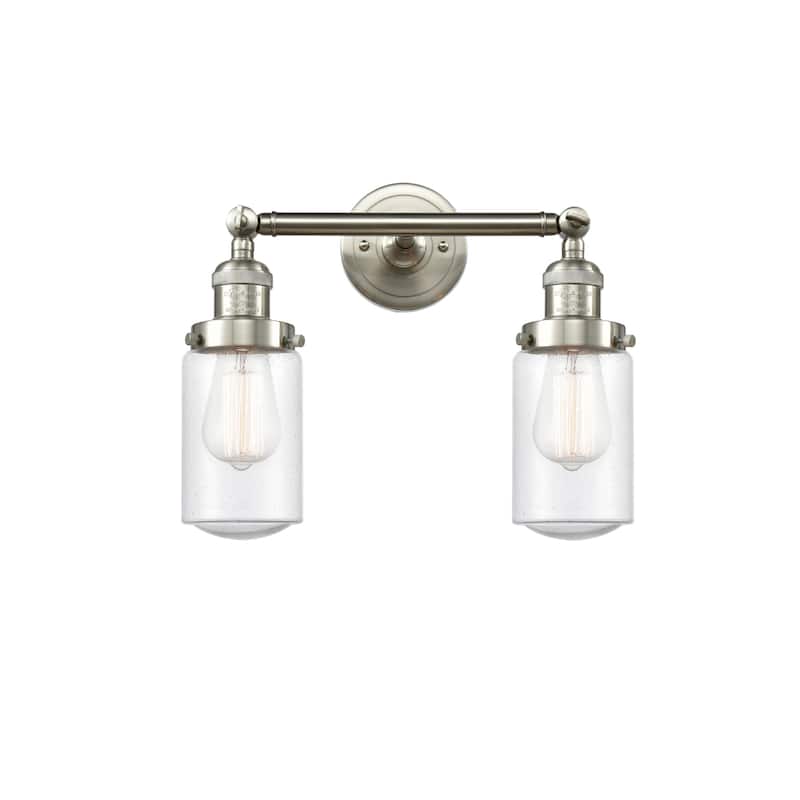 Innovations Lighting Dover 2 Light 14" Wide Bathroom Vanity Light - Brushed Satin Nickel / Seedy