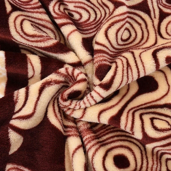 Large Boho Blanket Geometric Flannel Blanket Queen Brown Stripe