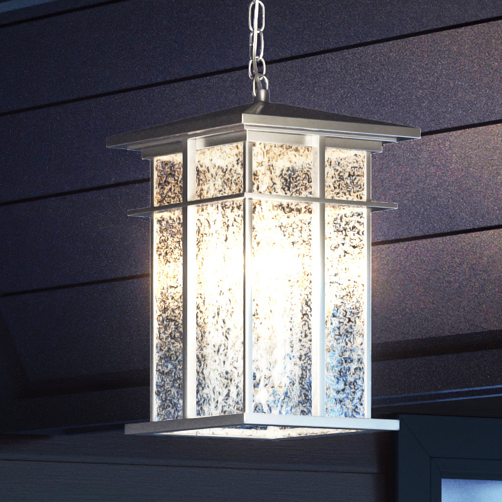 Luxury Craftsman Pendant 14 H x 9 W with Coastal Style Burnished Aluminum by Urban Ambiance