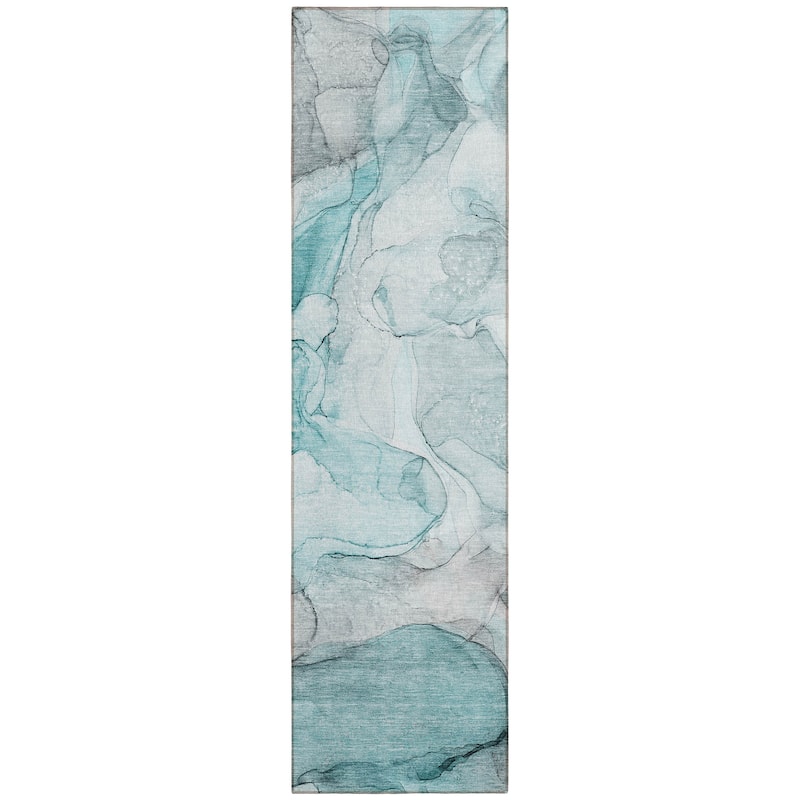 Machine Washable Indoor/ Outdoor Abstract Chantille Rug
