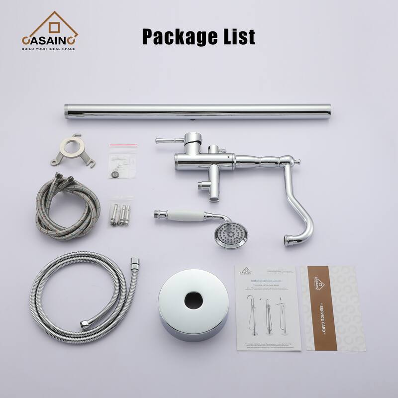 Single Handle Classical Freestanding Bathtub Faucet with Hand Shower Hand