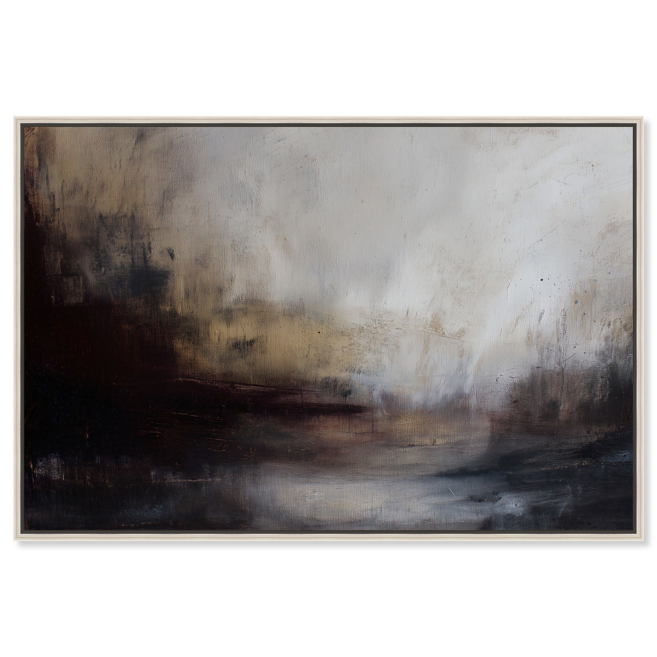 Light Mist Gold Boho Wall Art Framed Canvas Print by Art Remedy