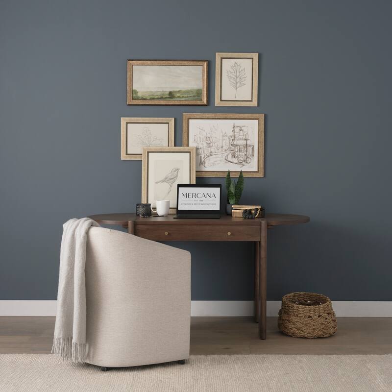 Sohan Dark Brown Elm Wood Oblong Desk