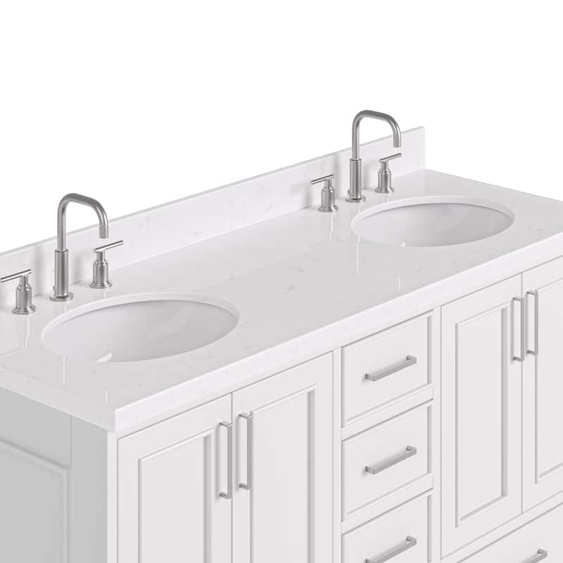 Ariel M060DCQOVO Stafford 60" Free Standing Double Basin Vanity Set