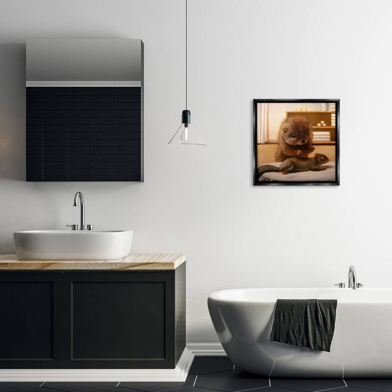 Stupell Acupuncture Spa Animals Framed Floater Canvas Wall Art Design By Lucia Heffernan