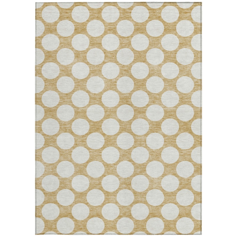 HomeRoots Polka Dot Transitional Rectangle Outdoor Rug