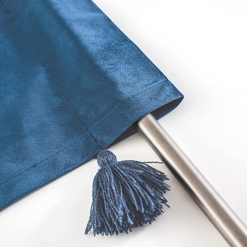DriftAway Boho Velvet Handmade Tassel Curtain Room Darkening Thermal Insulated Window Curtains