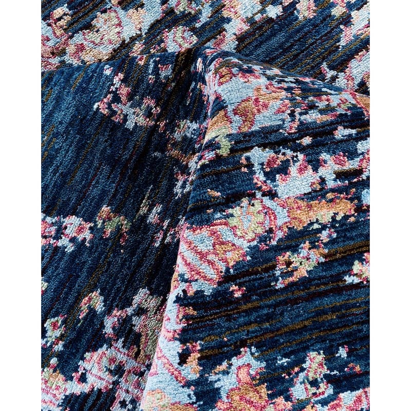 Ikat One-of-a-Kind Handmade Area Rug, Blue - 8' 1" x 9' 10"