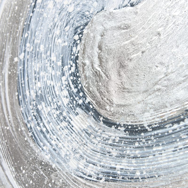 Silver Swirl Textured Metallic Hand Painted Framed Wall Art by Martin Edwards