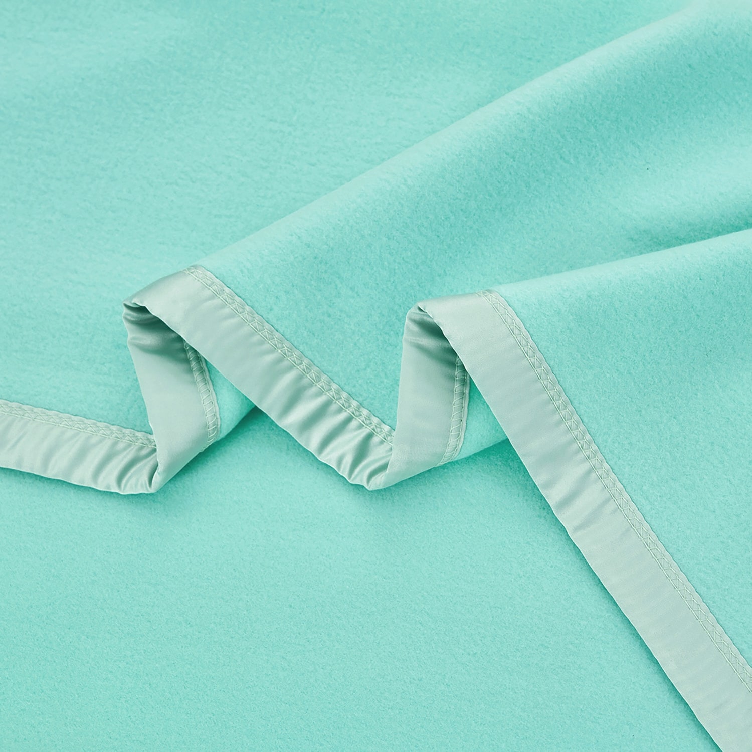 Lightweight Blanket with Satin Trim Throw Cream