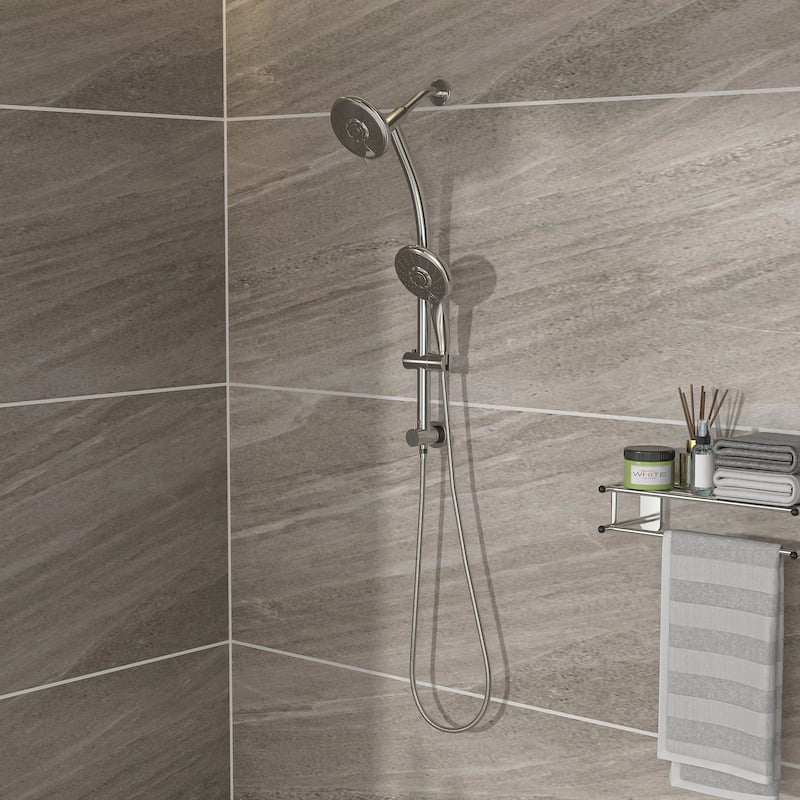 Multi Function Dual Shower Head - Brushed Nickel