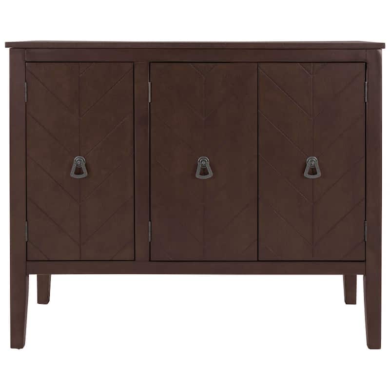 Adjustable Shelf Storage Sideboard with 3 Retro Metal Handles and 4 Pinewood Legs, for Entryway, Living Room, Study Room