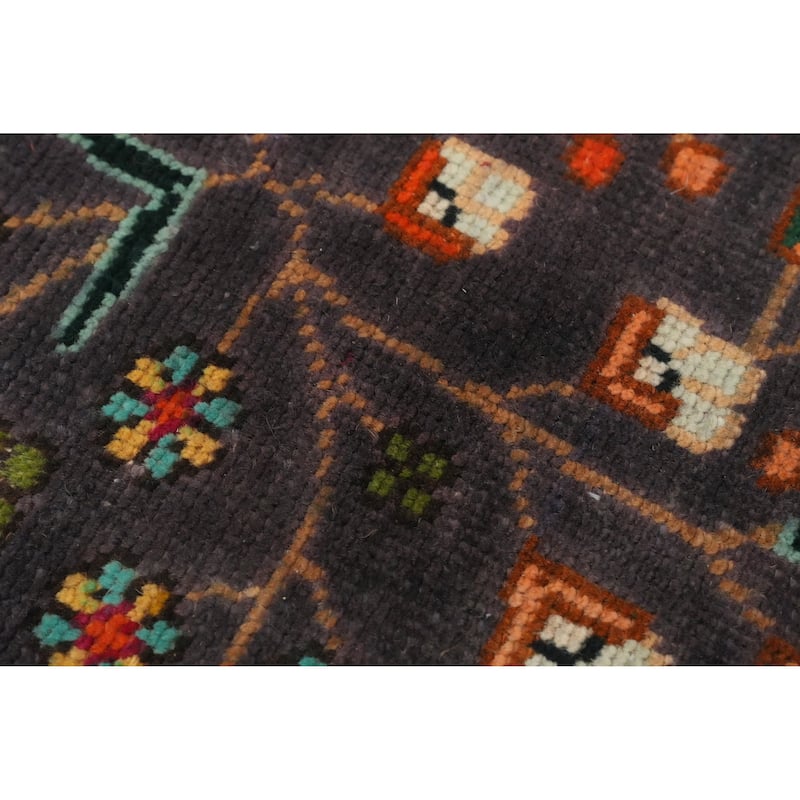 Hand Knotted Oriental 100% Wool Carpet Traditional Floral Greys & Charcoal Tabriz Area Rug - 6' 2'' X 5' 1''
