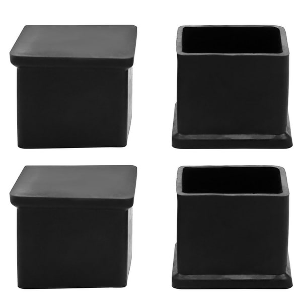 Unique Bargains 4 x Black Chair Furniture Foot Nonslip Square Shape Cover Pad 25mm x 25mm