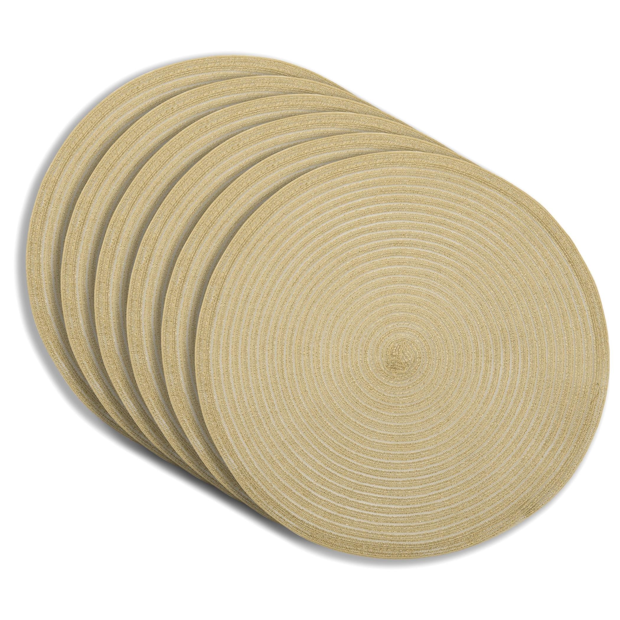 Dainty Home Lurex 15" Round Woven Non-Slip Placemats Set of 6