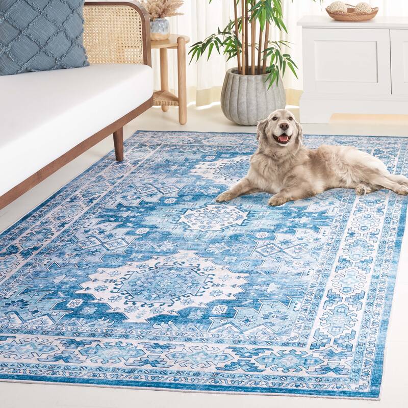 SAFAVIEH Arizona Michie Vintage Rug - 9' x 12' - Light Blue/Blue