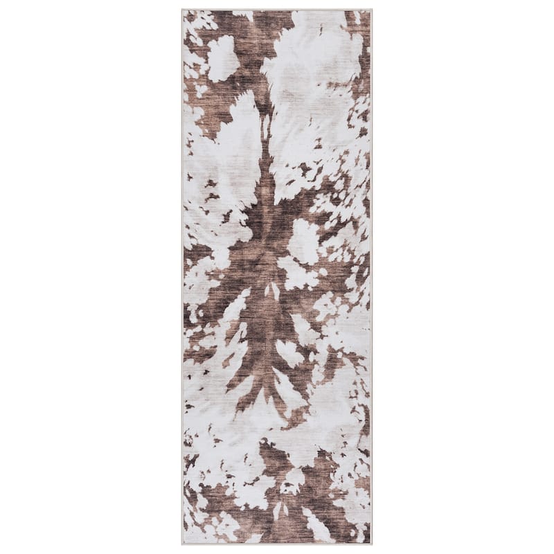 Gertmenian Crystal Print Washable Digital Printed Flat Pile Polyester Slip Resistant Area Rug Collection