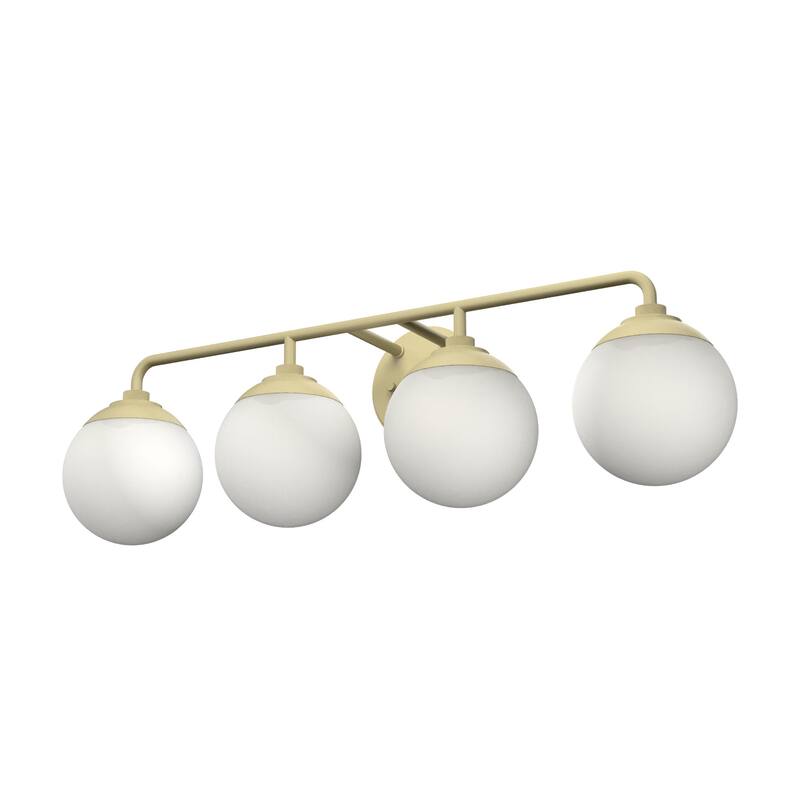 Hunter Hepburn 4-Light Bathroom Vanity Wall Light - Damp Rated - Vintage, Mid-Century