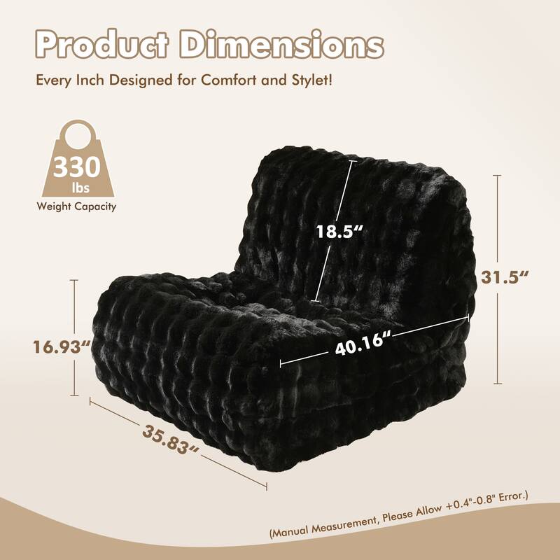 XIZZI Bean Bag Chair for Living Room Soft Plush Lounge Seating