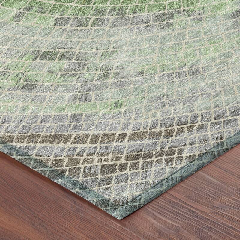Machine Washable Indoor/ Outdoor Mosaic Rome Chantille Rug