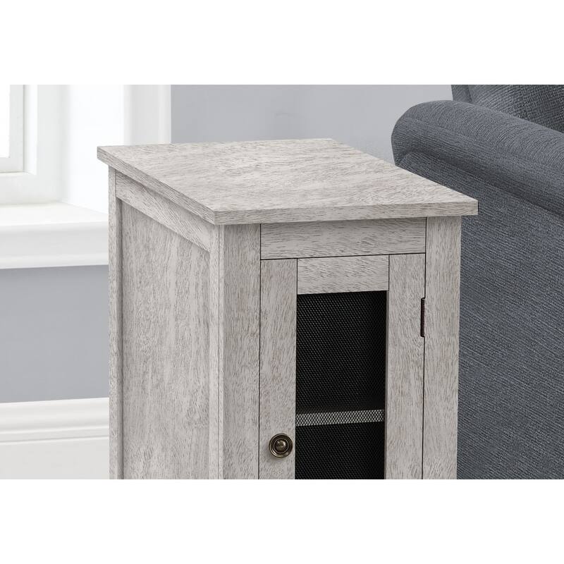 Transitional Accent Table With Storage Space, End/Side Table, Narrow Nightstand For Bedroom, Living Room