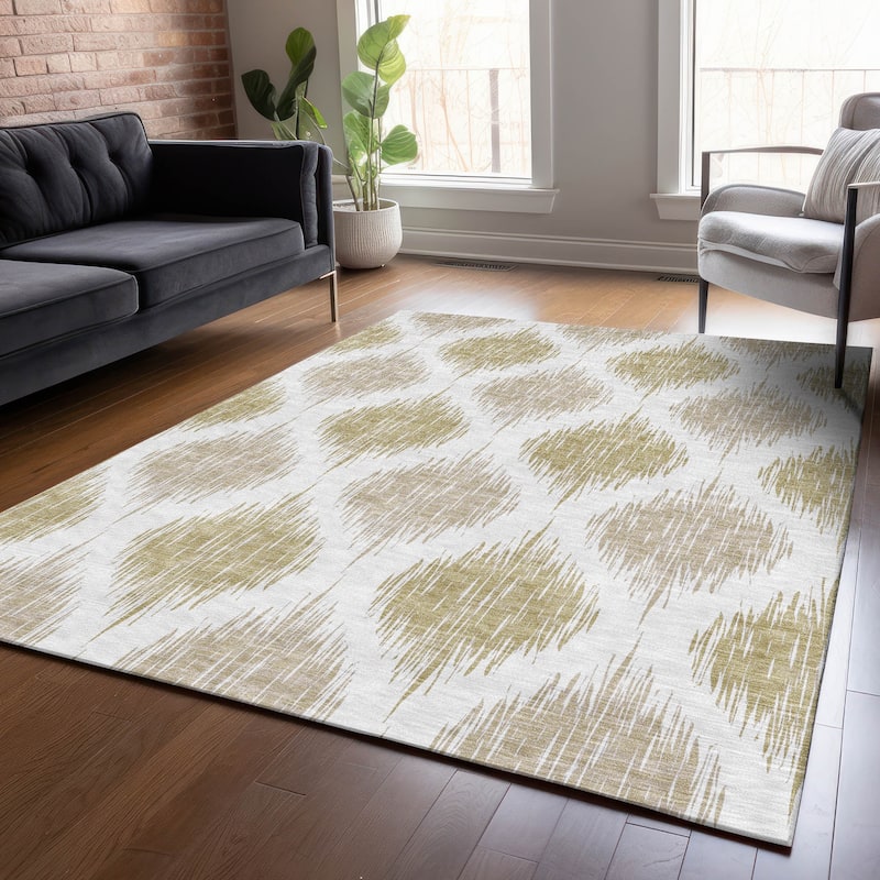 Machine Washable Indoor/ Outdoor Chantille Contemporary Geo Rug