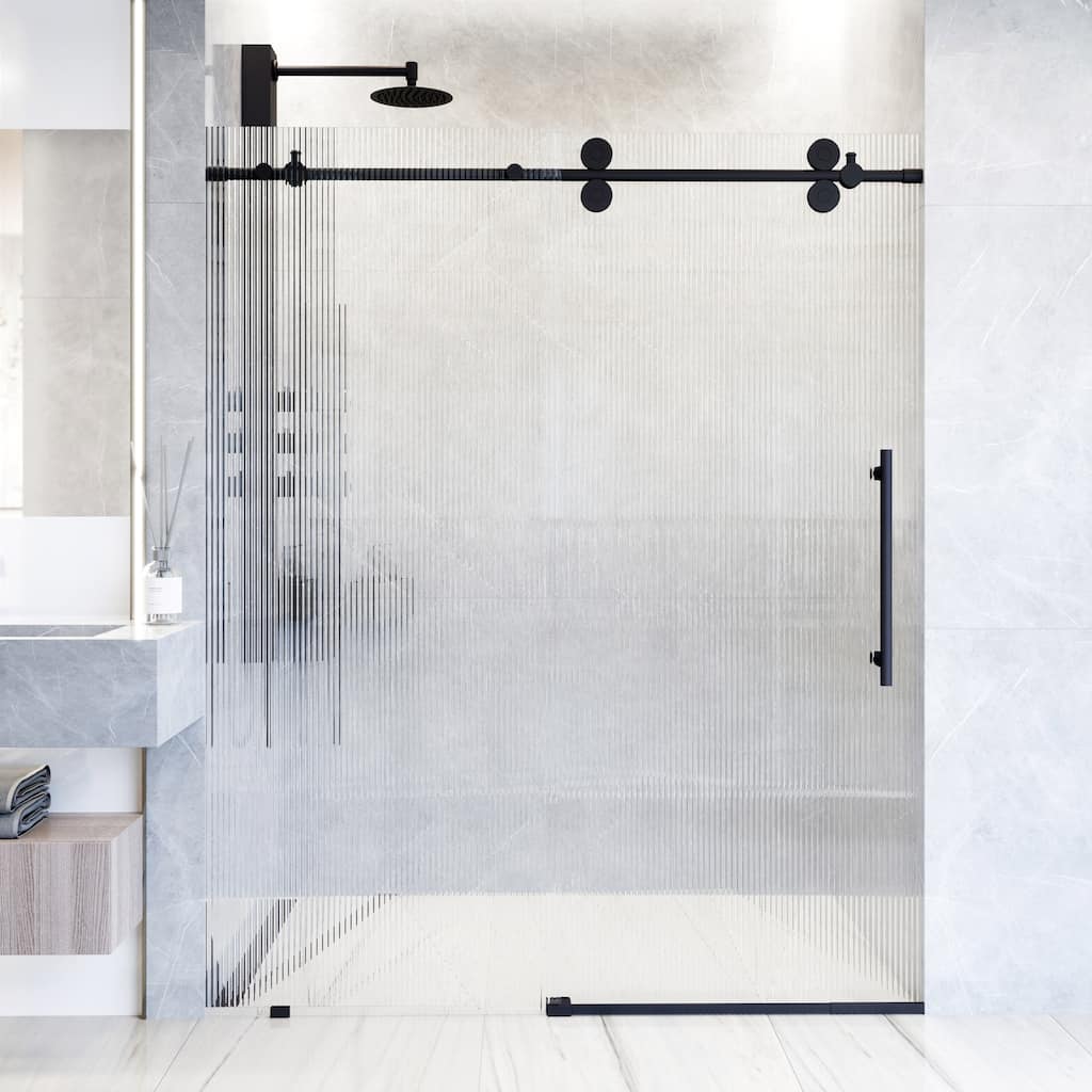VIGO Elan 68" to 72" W x 74" H Frameless Sliding Shower Door