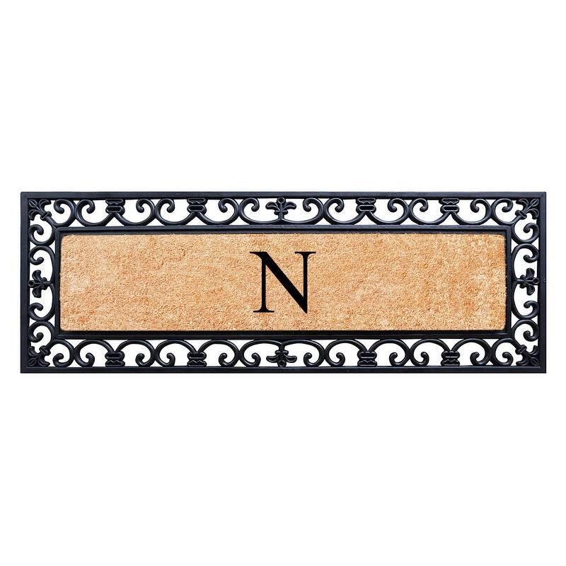 A1HC Exclusive Hand Crafted Myla Monogrammed Entry Doormat, 18" x 48" - N