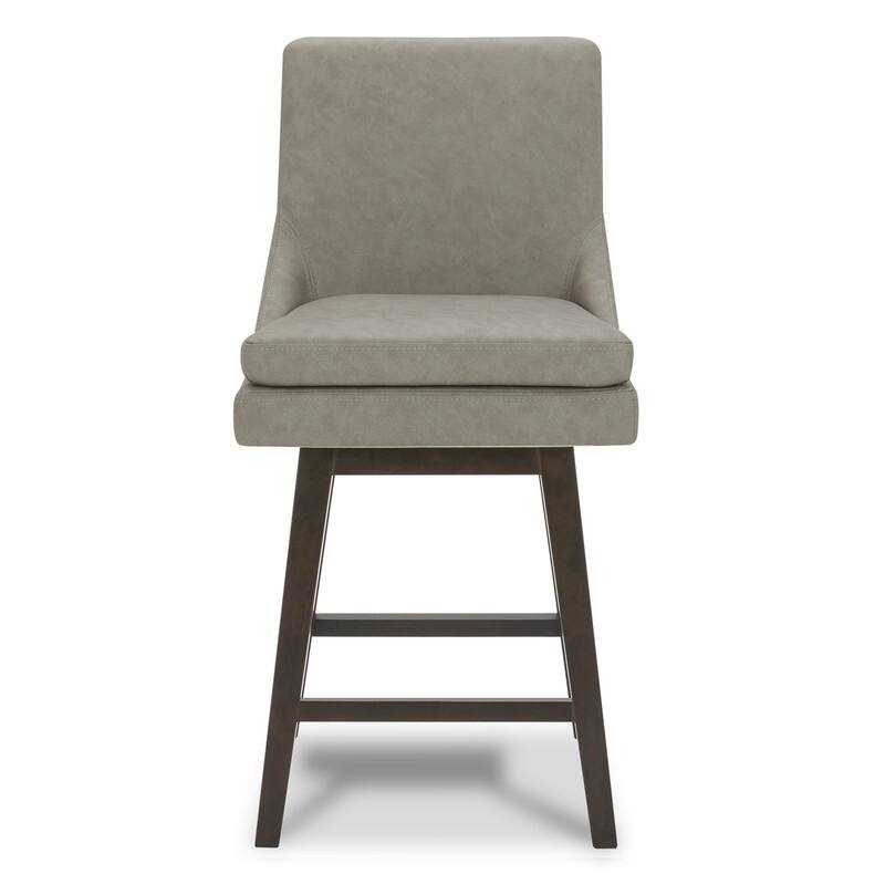 Spruce & Spring Luca Counter Height Swivel Barstool with Solid Wood Legs