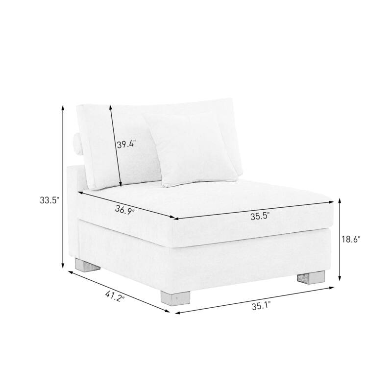 Modern Upholstered Chenille Modular Sectional Sofa with Pillow