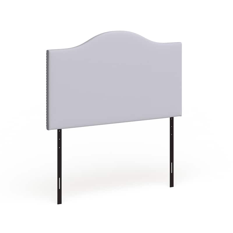 Grey Curl Nailhead Upholstered Headboard