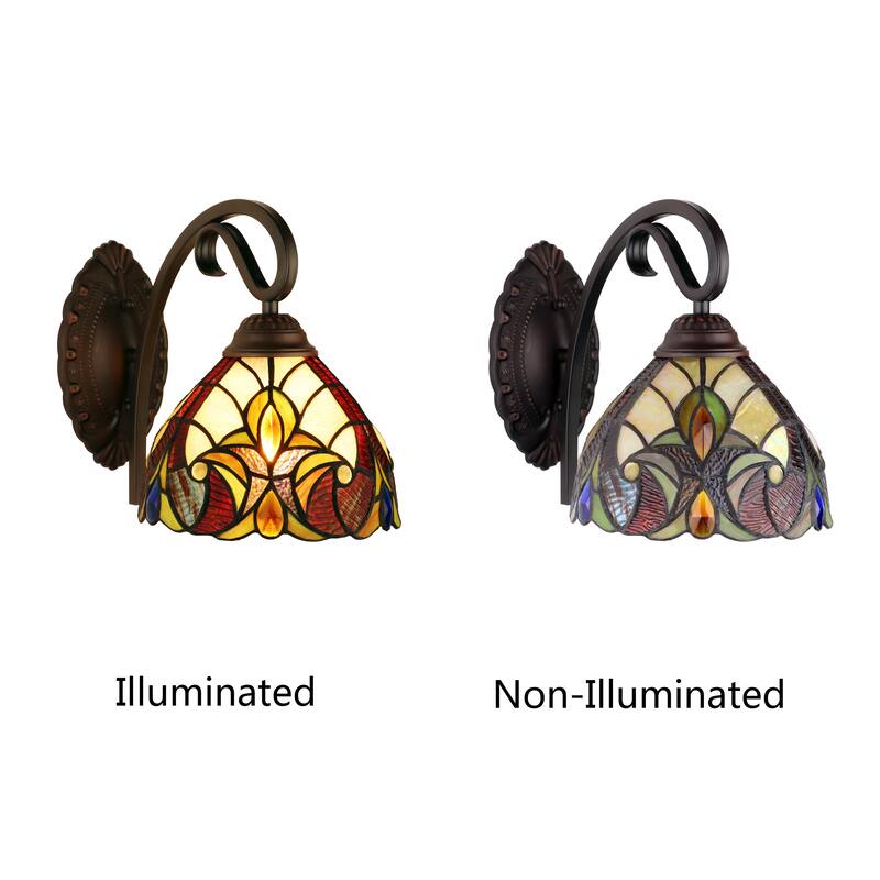 Tiffany Design, Victorian Style 1-Light Wall Sconce - 10 inches high