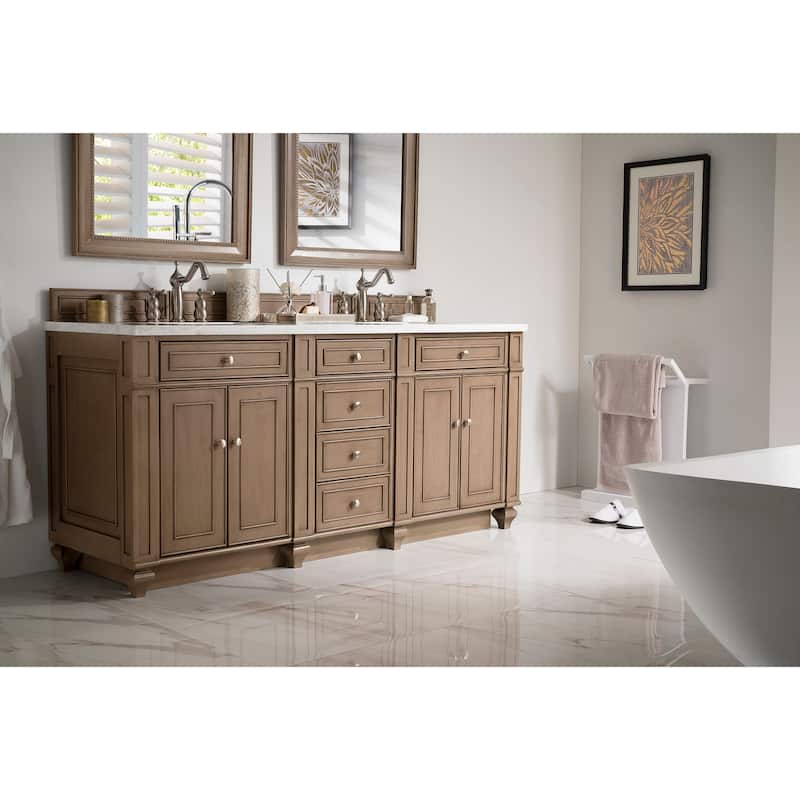James Martin Vanities Bristol 72" Double Vanity, Whitewashed Walnut