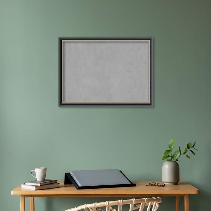 Amanti Art Theo Black Silver Framed Magnetic Board