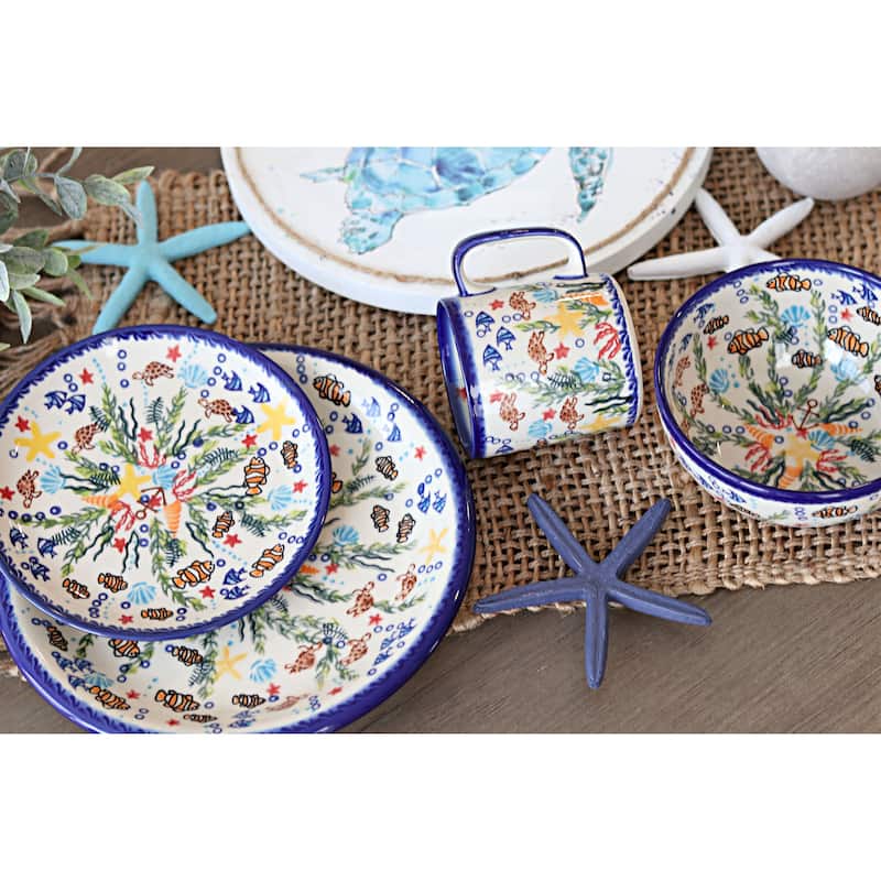 Blue Rose Polish Pottery Vena Dinner Plate