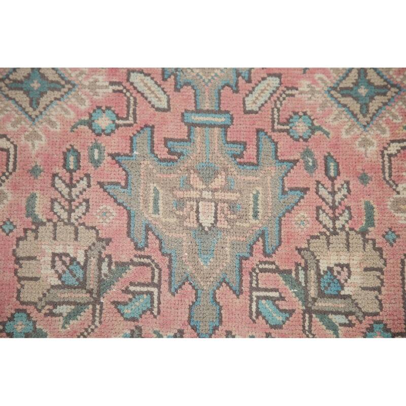 Hand Knotted Oriental 100% Wool Carpet Traditional Medallion Pink Tabriz Area Rug - 9' 7'' X 6' 7''